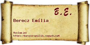 Berecz Emília névjegykártya